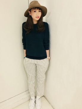 「FREE'S MART（フリーズマート）のアイテム（スラックス）」を使った、Minaさん（レディース・160cm）の冬コーディネート