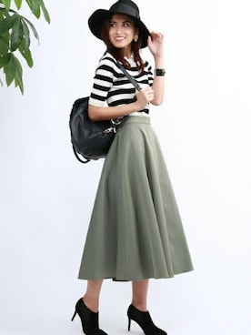 「アイテム（ブーティ）」を使った、本社 プレスさん（レディース・168cm）の秋コーディネート