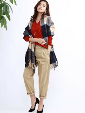 「タータンチェック」｜「アイテム（アクセサリー）」を使った、本社 プレスさん（レディース・168cm）の夏コーディネート