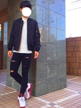 「YEVS（イーブス）のアイテム（ジャケット/アウター）」を使った、こうさん（メンズ・175cm）の冬コーディネート