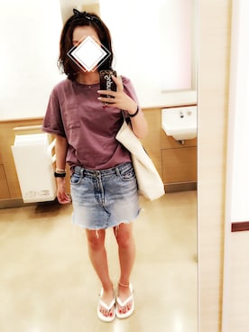 「OLD NAVY（オールドネイビー）のアイテム（ビーチサンダル）」を使った、かほちゃんさん（レディース・160cm）の夏コーディネート