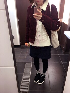 「Lee（リー）のアイテム（その他アウター）」を使った、かほちゃんさん（レディース・160cm）の冬コーディネート