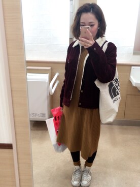 「Lee（リー）のアイテム（その他アウター）」を使った、かほちゃんさん（レディース・160cm）の冬コーディネート