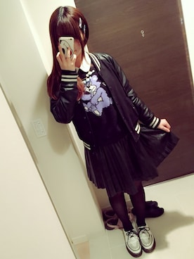 「Candy Stripper」｜「アイテム（スタジャン）」を使った、miyusicさん（レディース・155cm）の冬コーディネート