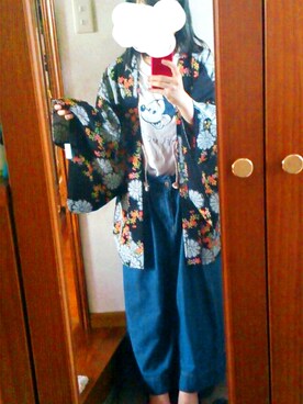 「和風」｜「アイテム（その他アウター）」を使った、sakiさん（レディース・156cm）の夏コーディネート