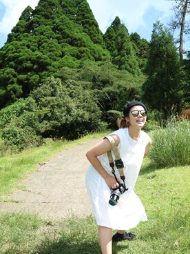 「FRED PERRY（フレッドペリー）のアイテム（ハンチング/ベレー帽）」を使った、rica yoshinaさん（レディース・162cm）の秋コーディネート