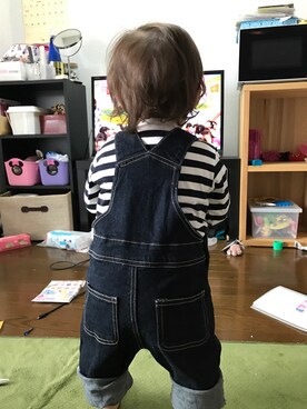 「1歳5ヶ月」｜「アイテム（サロペット/オーバーオール）」を使った、ゆいのすけさん（キッズ・70cm）の秋コーディネート