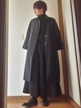 ステンカラーコートを使った「袴パンツ」のメンズ人気ファッションコーディネート - WEAR