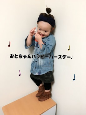「オールバック」｜「アイテム（その他）」を使った、harukono❃さん（キッズ・100cm）の冬コーディネート
