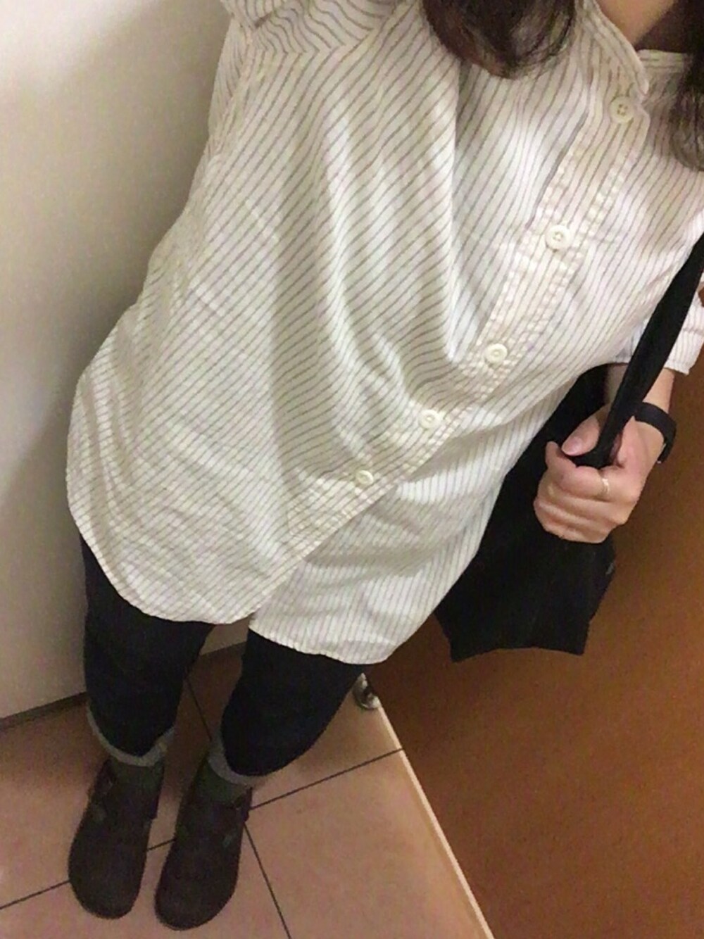 「BIRKENSTOCKの【満島みなみちゃん着用】BIRKENSTOCK■新作■LONDON/ロンドン アンティークレザー（UNISEX）（スニーカー、ブラウン系）」を使った、___chairoさん（レディース・155cm）の春コーディネートの1枚目の写真