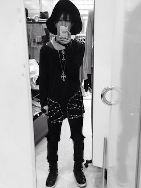 「CHRISTIAN DADA（クリスチャンダダ）のQuilting Wide Brimmed Hat（ハット、ブラック系）」を使った、bo_ri_さん（メンズ・173cm）の春コーディネート
