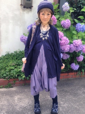 「アイテム（アクセサリー）」を使った、まつだ  もとこさん（レディース・153cm）の夏コーディネート