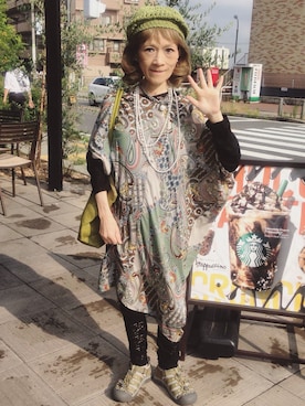 「レースタンク」｜まつだ  もとこさん（レディース・153cm）の夏コーディネート