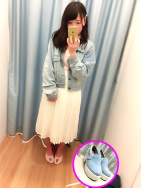 「GRL（グレイル）のアイテム（デニムジャケット）」を使った、雅さん（レディース・154cm）の春コーディネート