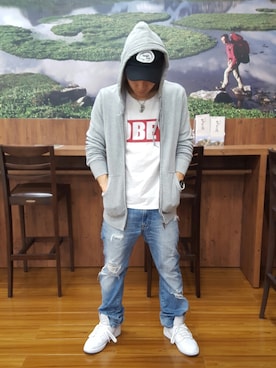 「OBEY」｜「アイテム（デニムパンツ）」を使った、gom0521さん（メンズ・165cm）の春コーディネート