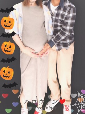 「OSHKOSH（オシュコシュ）のアイテム（チノパンツ）」を使った、鳥居健汰さん（メンズ・175cm）の秋コーディネート