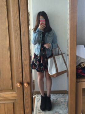 「Abercrombie&Fitch（アバークロンビーアンドフィッチ）のアイテム（デニムジャケット）」を使った、Moonさん（レディース・150cm）の秋コーディネート
