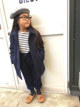 「petit main」｜「アイテム（その他アウター）」を使った、kawarikoさん（キッズ・120cm）の秋コーディネート