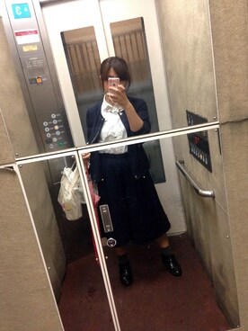 「GU（ジーユー）のアイテム（その他パンツ、ブルー系）」を使った、U∃P☺︎さん（レディース・151cm）の秋コーディネート