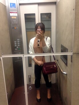 「RETRO GIRL（レトロガール）のアイテム（ベスト、ベージュ系）」を使った、U∃P☺︎さん（レディース・151cm）の秋コーディネート