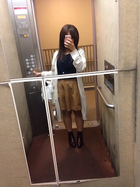 「RETRO GIRL（レトロガール）のアイテム（その他パンツ、ブラウン系）」を使った、U∃P☺︎さん（レディース・151cm）の秋コーディネート