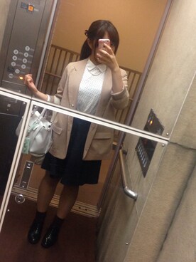 「アイテム（ドレスシューズ、グリーン系）」を使った、U∃P☺︎さん（レディース・151cm）の秋コーディネート