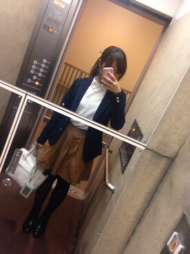 「アイテム（ドレスシューズ、グリーン系）」を使った、U∃P☺︎さん（レディース・151cm）の秋コーディネート