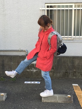 「Eddie Bauer（エディーバウアー）のアイテム（ナイロンジャケット）」を使った、mairocoさん（レディース・162cm）の秋コーディネート