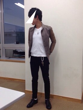 「STUDIOUS（ステュディオス）のアイテム（スタジャン）」を使った、TAKUAIさん（メンズ・170cm）の秋コーディネート
