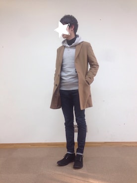 「プルオーバーパーカー」｜「アイテム（その他シューズ）」を使った、TAKUAIさん（メンズ・170cm）の冬コーディネート