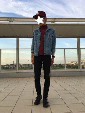 「UNIQLO（ユニクロ）のWOMEN ウルトラストレッチジーンズ（デニムパンツ）」を使った、TAKUAIさん（メンズ・170cm）の秋コーディネート