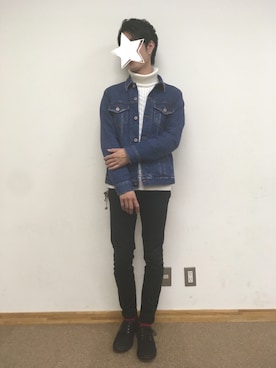 「UNIQLO（ユニクロ）のWOMEN ウルトラストレッチジーンズ（デニムパンツ）」を使った、TAKUAIさん（メンズ・170cm）の秋コーディネート