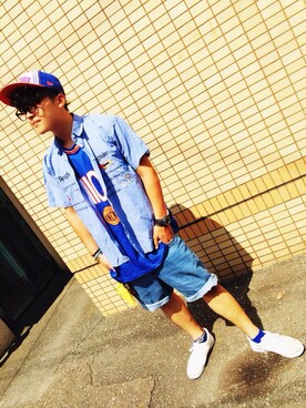 「GU（ジーユー）のアイテム（スニーカー、ホワイト系）」を使った、しょうだよ！さん（メンズ・168cm）の秋コーディネート