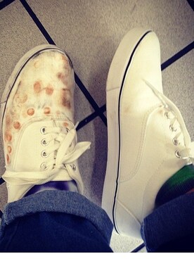 「GU（ジーユー）のアイテム（スニーカー、ホワイト系）」を使った、しょうだよ！さん（メンズ・168cm）の秋コーディネート