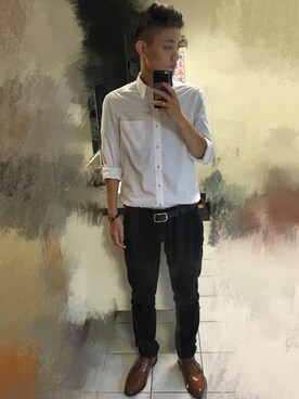 「G2000 （ジートゥサウザンド）のアイテム（トップス）」を使った、FoxLittleさん（メンズ・163cm）の夏コーディネート