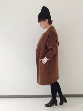 「ドルマン」｜「アイテム（その他アウター）」を使った、JOURNAL STANDARD Lady's 広島店 スタッフさん（レディース・162cm）の冬コーディネート