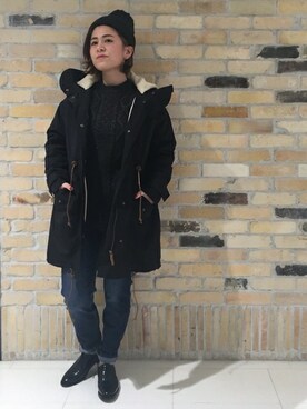 「Sessun（セッスン）のアイテム（ジャケット/アウター）」を使った、JOURNAL STANDARD Lady's 広島店 スタッフさん（レディース・160cm）の冬コーディネート
