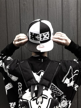 「KTZ（ケイティーゼット）のアイテム（キャップ）」を使った、H さん（メンズ・175cm）の春コーディネート