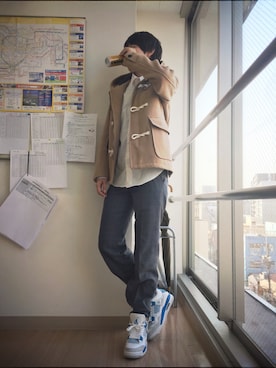 「WEGO（ウィゴー）のアイテム（ダッフルコート）」を使った、ポンジュースさん（メンズ・172cm）の冬コーディネート