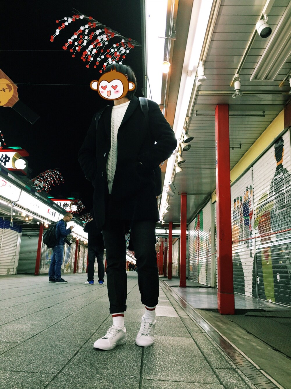 「WEGOのWEGO/スタンダードケーブルニット（ニット/セーター、ホワイト系）」を使った、ポンジュースさん（メンズ・172cm）の冬コーディネートの1枚目の写真