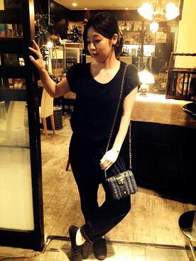 「ヘアアクセ」｜「アイテム（つなぎ/オールインワン）」を使った、TEAMCAFETOKYOさん（レディース・151cm）の夏コーディネート