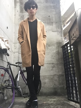 「黒ニット」｜Yusukeさん（メンズ・181cm）の冬コーディネート