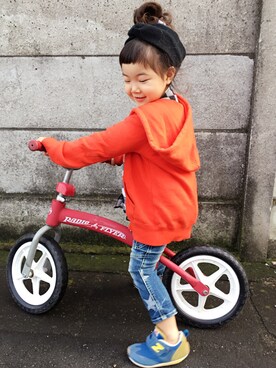 「こども ビームス（コドモビームス）のアイテム（パーカー）」を使った、いちあもさん（キッズ・100cm）の秋コーディネート