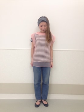 「アイテム（ヘアバンド）」を使った、Ｍayuko   Kuniyoshiさん（レディース・153cm）の春コーディネート