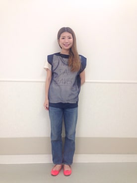 「透けトップス」｜Ｍayuko   Kuniyoshiさん（レディース・153cm）の春コーディネート