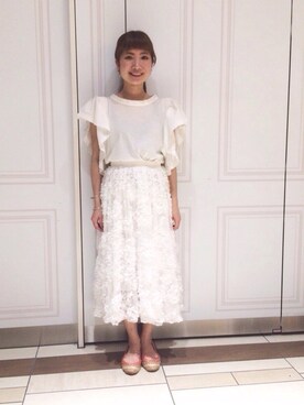 「アイテム（Tシャツ/カットソー）」を使った、Ｍayuko   Kuniyoshiさん（レディース・153cm）の春コーディネート