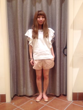 「アイテム（Tシャツ/カットソー）」を使った、Ｍayuko   Kuniyoshiさん（レディース・153cm）の春コーディネート