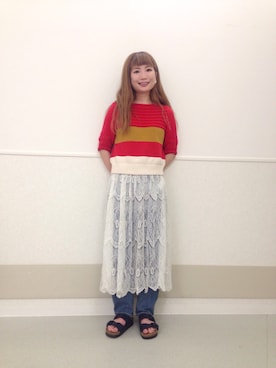 「アイテム（スカート）」を使った、Ｍayuko   Kuniyoshiさん（レディース・153cm）の春コーディネート