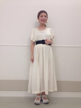 「太ベルト」｜Ｍayuko   Kuniyoshiさん（レディース・153cm）の夏コーディネート
