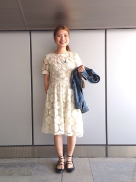 「rag & bone（ラグアンドボーン）のアイテム（デニムジャケット）」を使った、Ｍayuko   Kuniyoshiさん（レディース・153cm）の春コーディネート